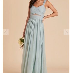 Birdy Grey sage bridesmaid dress.